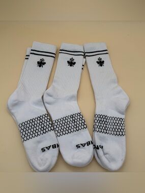 Bombas original Athletic Crew Socks White Size Large New without tag